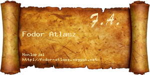 Fodor Atlasz névjegykártya